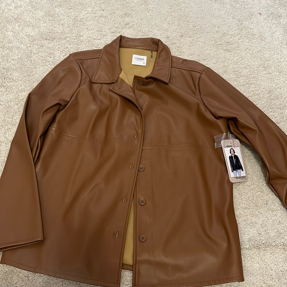 Brown leather jacket